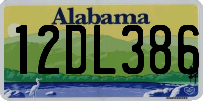 AL license plate 12DL386