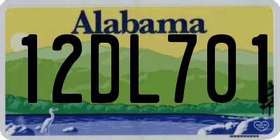 AL license plate 12DL701