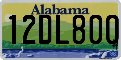 AL license plate 12DL800