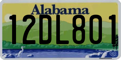 AL license plate 12DL801