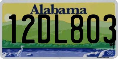 AL license plate 12DL803