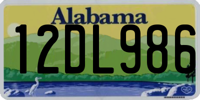 AL license plate 12DL986