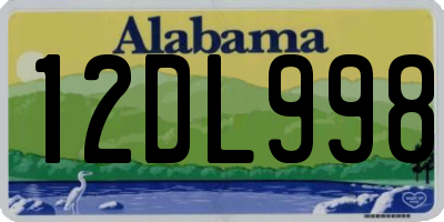 AL license plate 12DL998