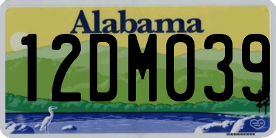 AL license plate 12DM039
