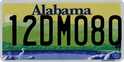 AL license plate 12DM080