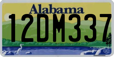 AL license plate 12DM337