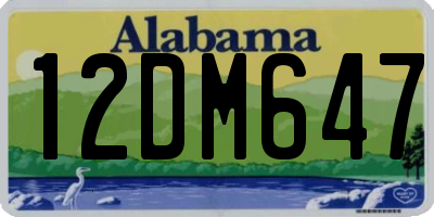 AL license plate 12DM647