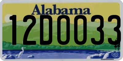AL license plate 12DO033