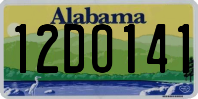 AL license plate 12DO141