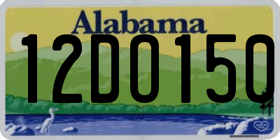 AL license plate 12DO150