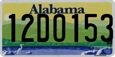 AL license plate 12DO153