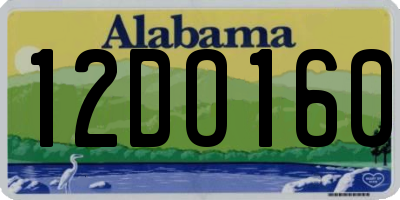 AL license plate 12DO160