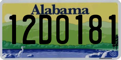 AL license plate 12DO181
