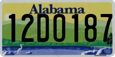 AL license plate 12DO187