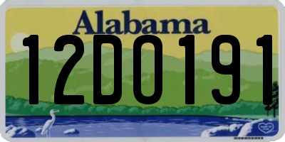 AL license plate 12DO191