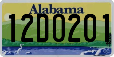 AL license plate 12DO201