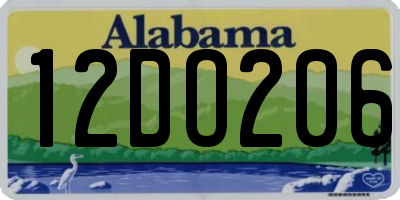 AL license plate 12DO206