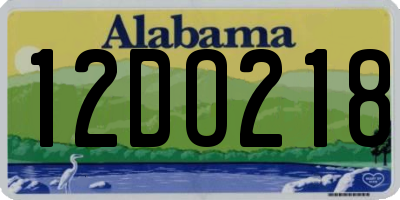 AL license plate 12DO218