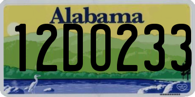 AL license plate 12DO233