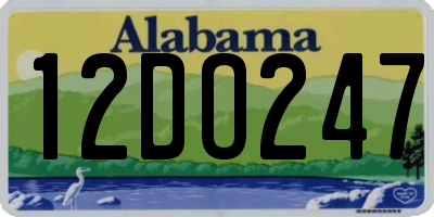 AL license plate 12DO247