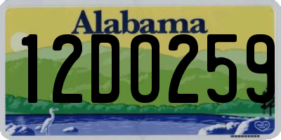 AL license plate 12DO259