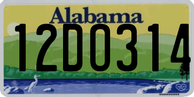 AL license plate 12DO314
