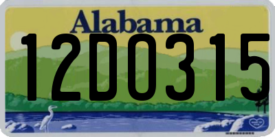 AL license plate 12DO315