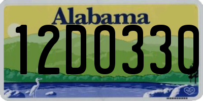 AL license plate 12DO330