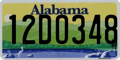 AL license plate 12DO348