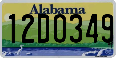 AL license plate 12DO349
