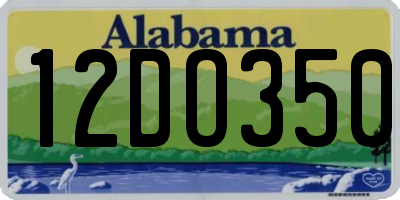 AL license plate 12DO350