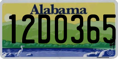 AL license plate 12DO365