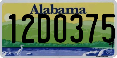 AL license plate 12DO375