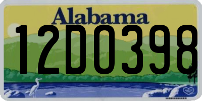 AL license plate 12DO398