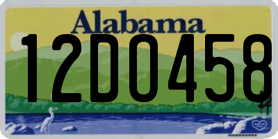 AL license plate 12DO458