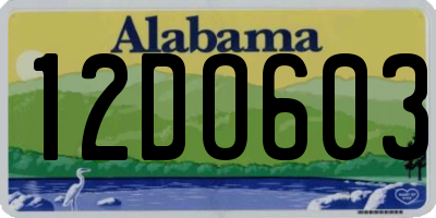 AL license plate 12DO603