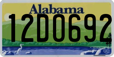 AL license plate 12DO692