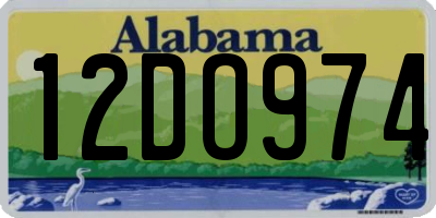 AL license plate 12DO974