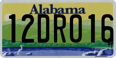 AL license plate 12DR016