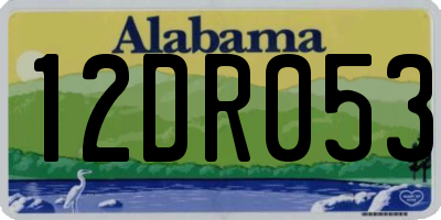AL license plate 12DR053