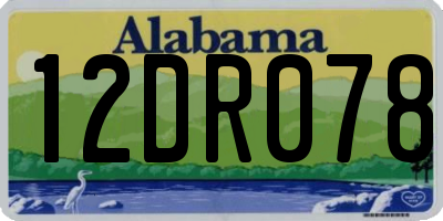 AL license plate 12DR078