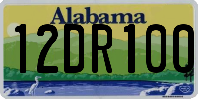 AL license plate 12DR100