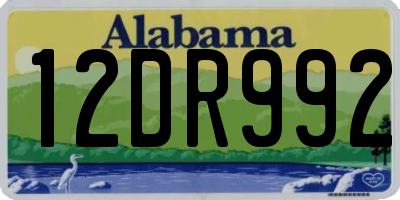 AL license plate 12DR992