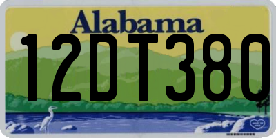 AL license plate 12DT380