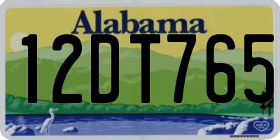 AL license plate 12DT765