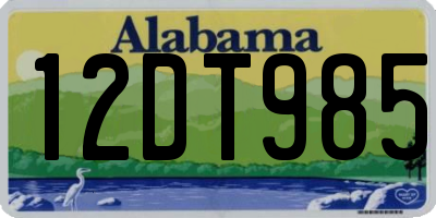 AL license plate 12DT985