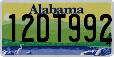 AL license plate 12DT992