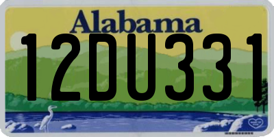 AL license plate 12DU331