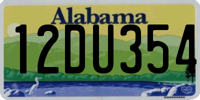 AL license plate 12DU354