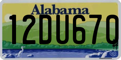 AL license plate 12DU670